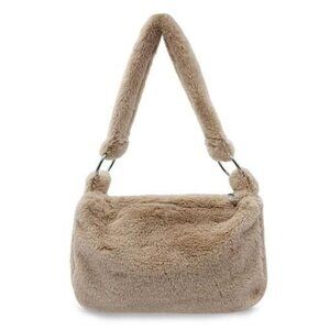 Gilda Paris Beige Fur Shoulder Bag - Tan